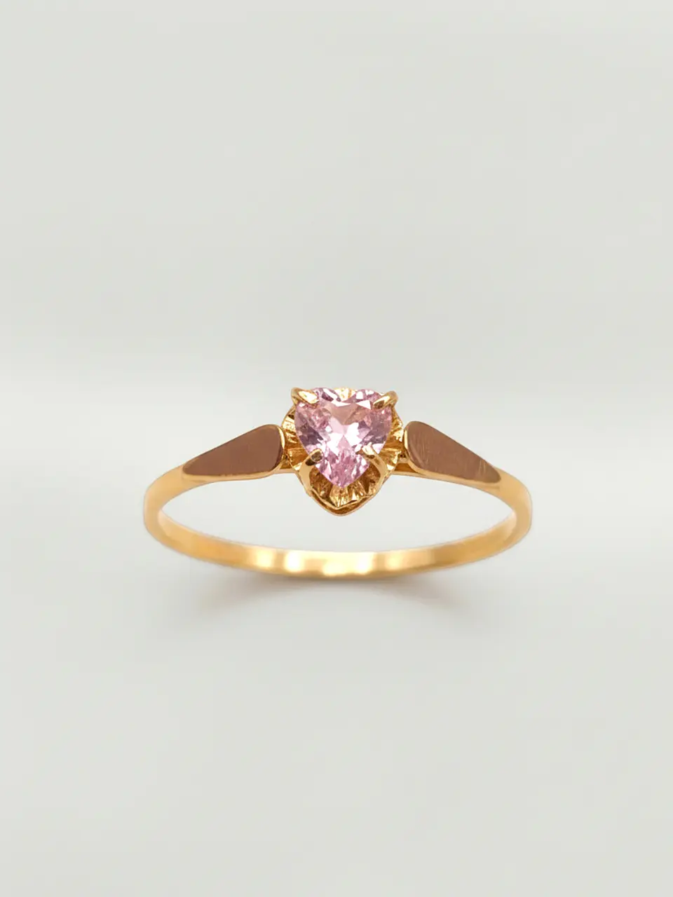 Anillo Chatón Corazón Rosa de Francia Oro 18k 1
