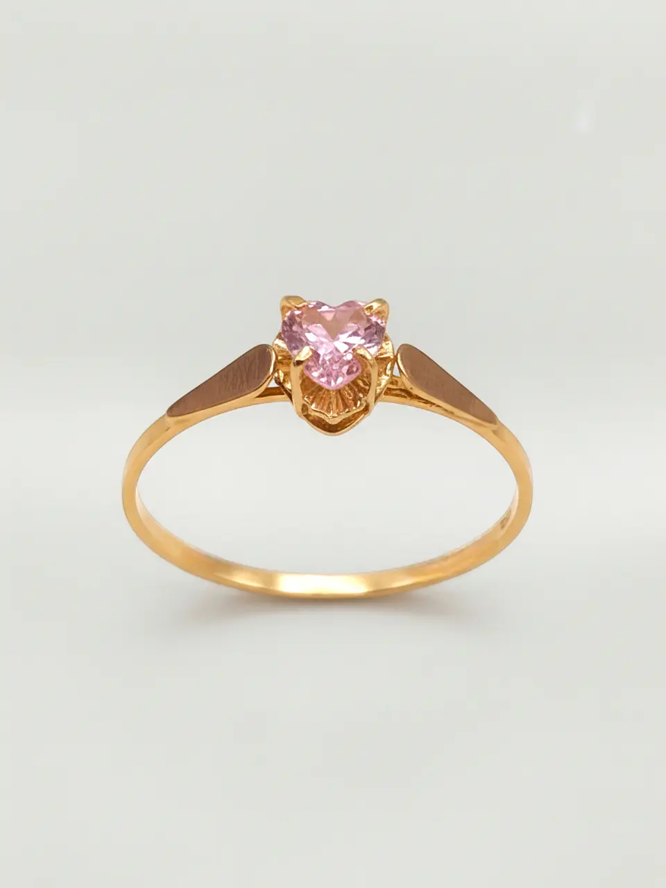 Anillo Chatón Corazón Rosa de Francia Oro 18k 3