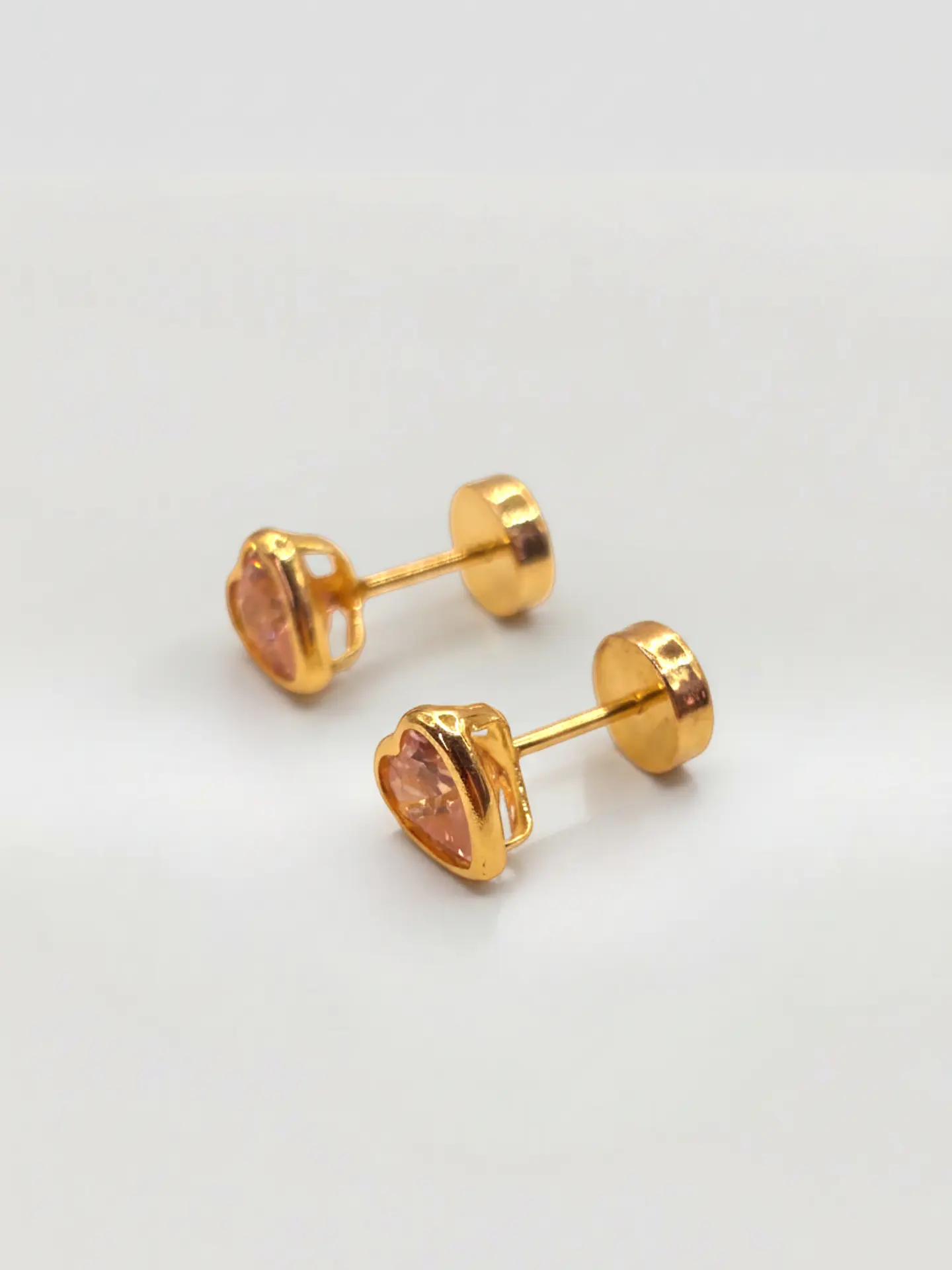 Aros Corazón Rosa de Francia Mediano Oro 18k 2