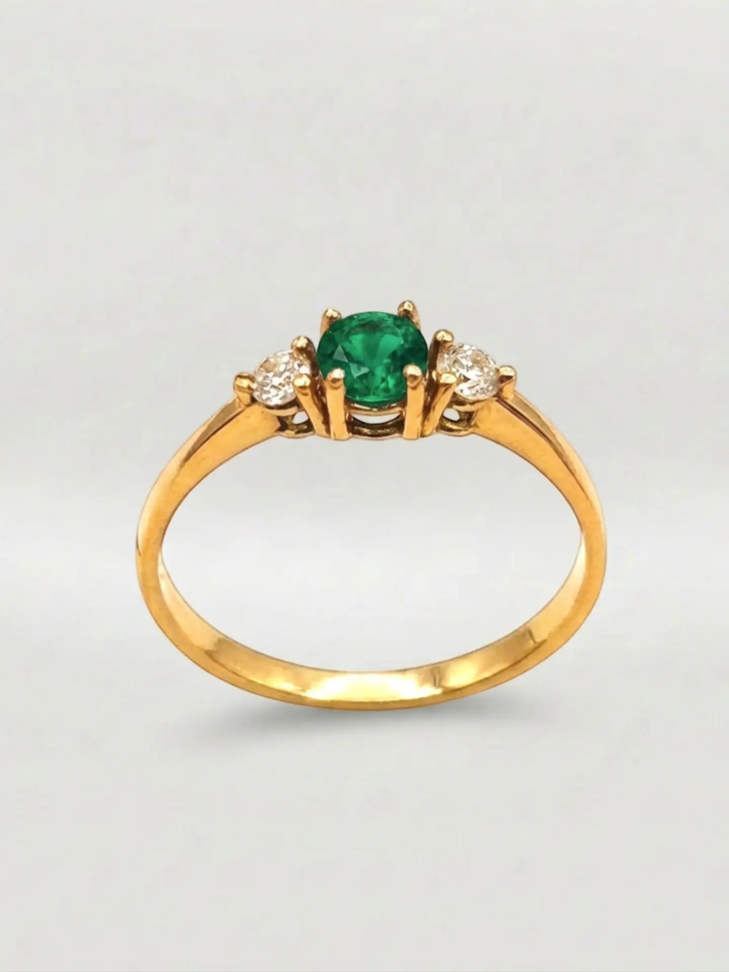 Anillo Princesa Jardín de Esmeralda y Circones Oro 18k 1
