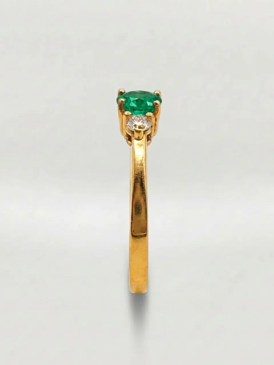 Anillo Princesa Jardín de Esmeralda y Circones Oro 18k 4