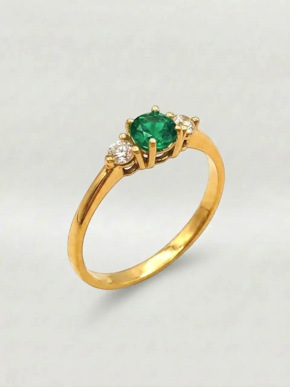 Anillo Princesa Jardín de Esmeralda y Circones Oro 18k 5
