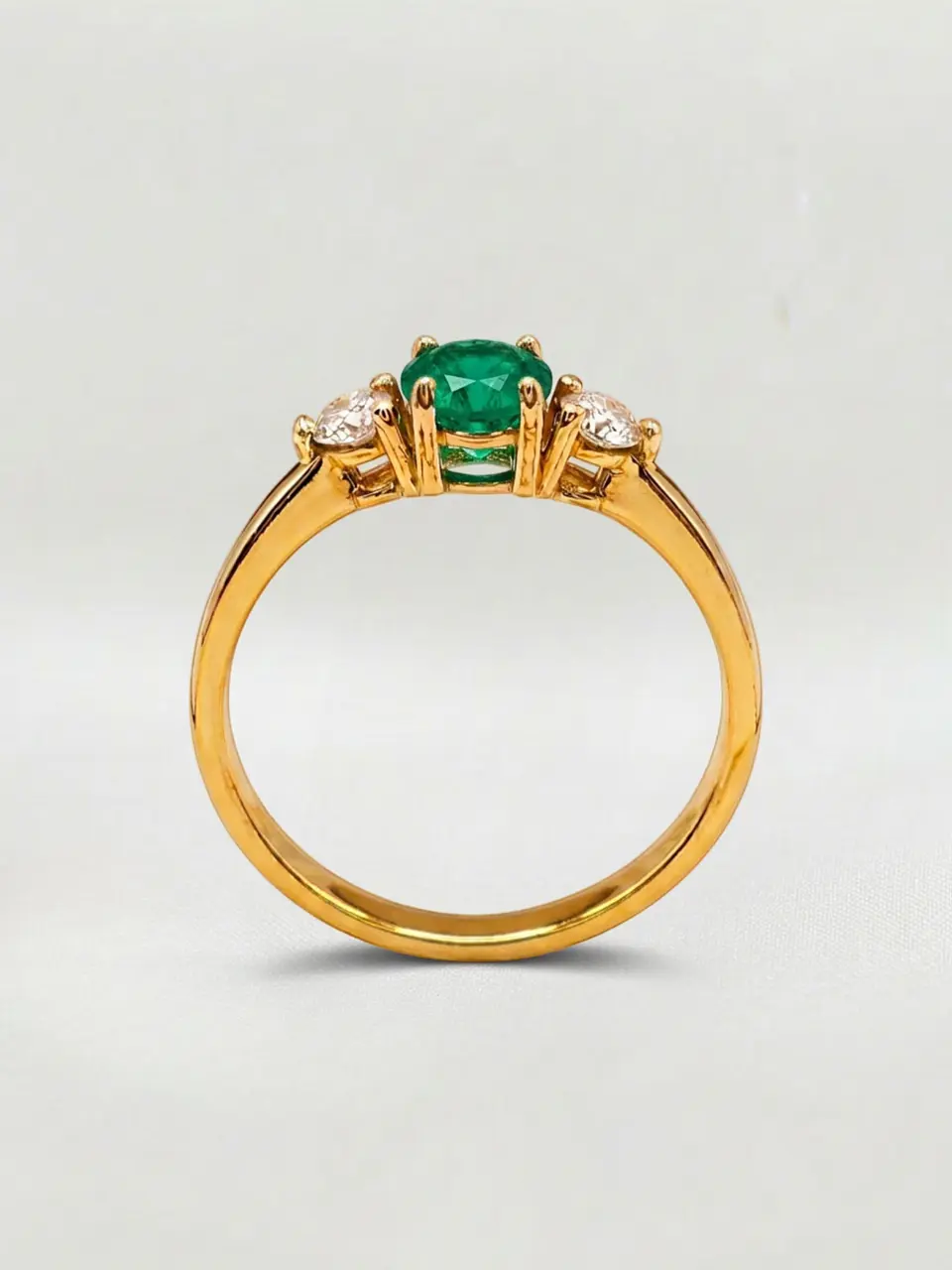 Anillo Princesa Jardín de Esmeralda y Circones Oro 18k 6