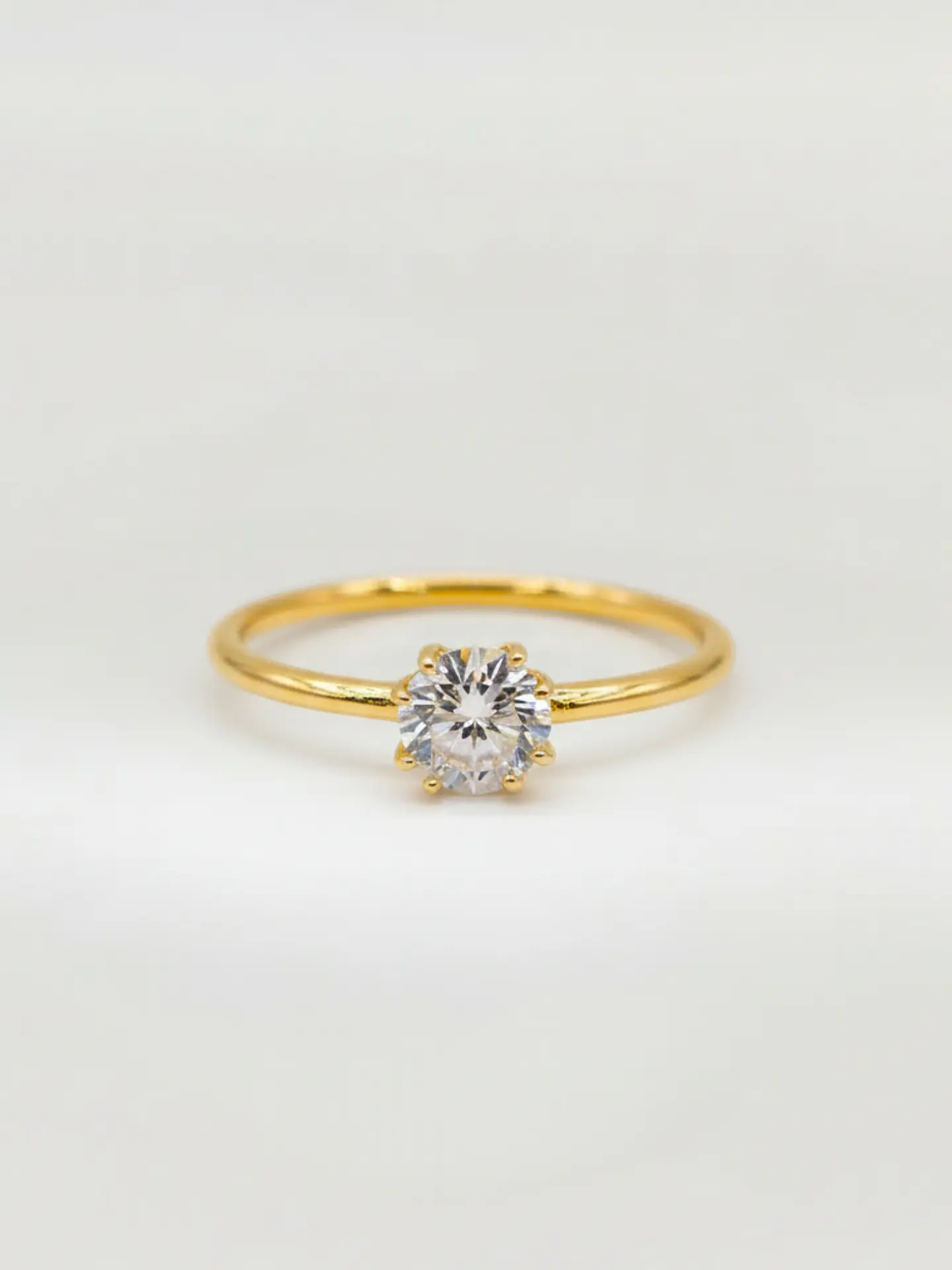 Anillo Solitario Clásico Circón Oro 18k 1