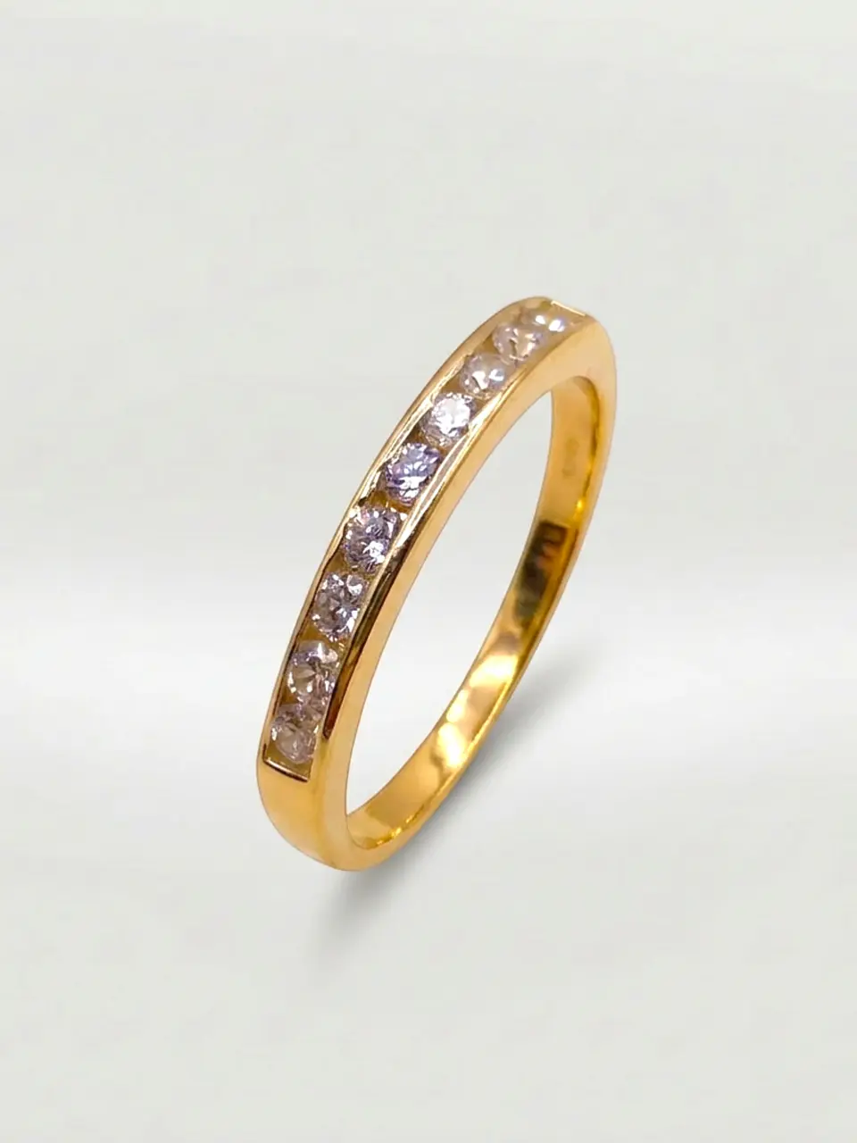Anillo Medio Cintillo Resplandor Circón Oro 18k 5