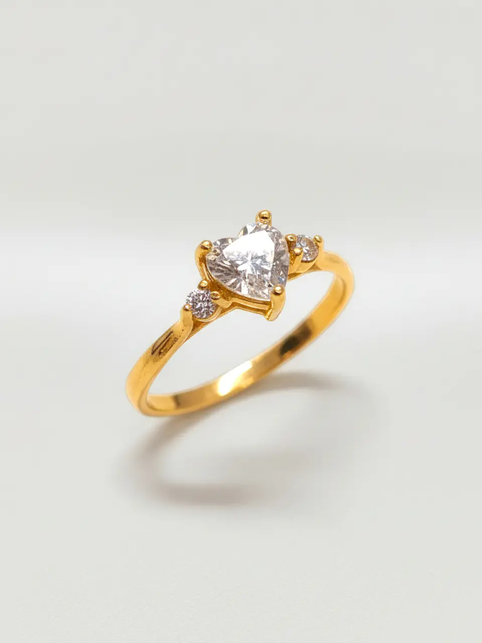 Anillo Princesa Corazón de Brillo Circón Oro 18k 5