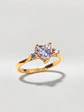 Anillo Princesa Corazón de Brillo Circón Oro 18k - Miniatura 6