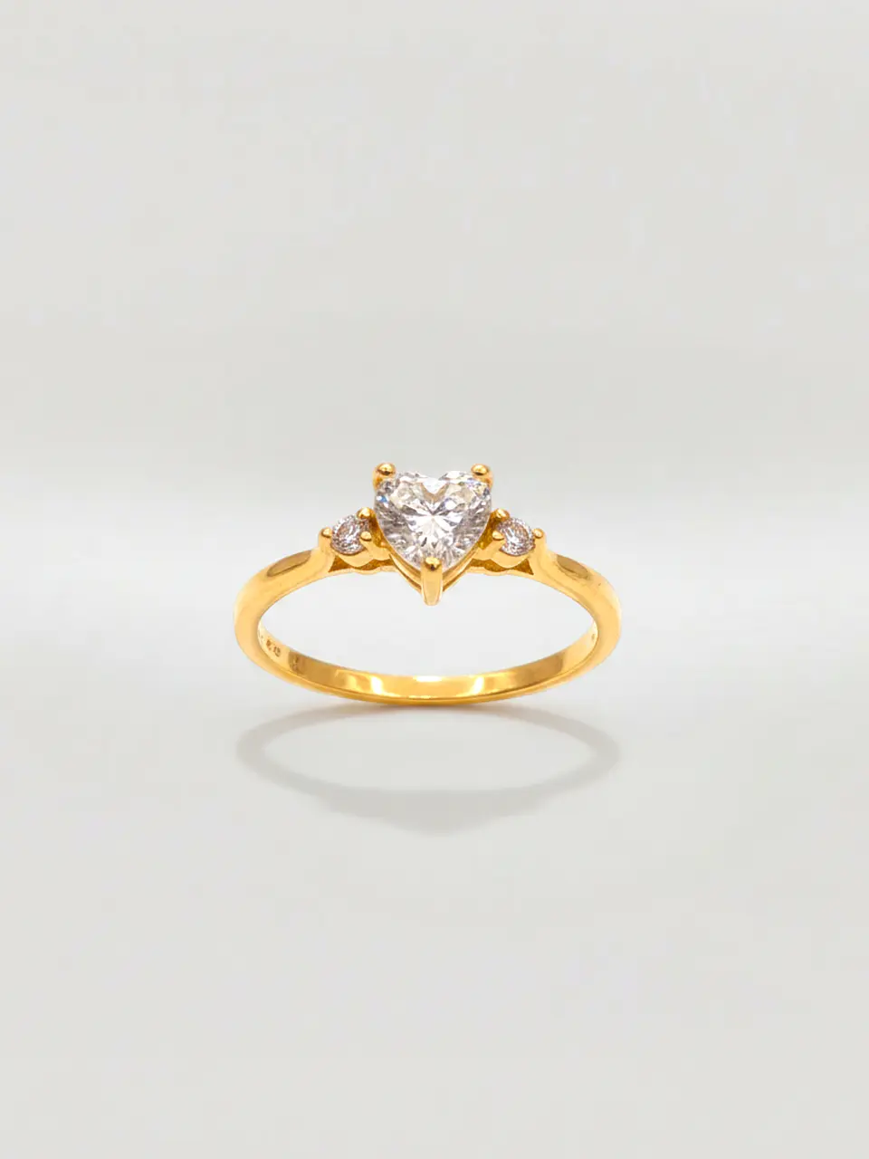 Anillo Princesa Corazón de Brillo Circón Oro 18k 1