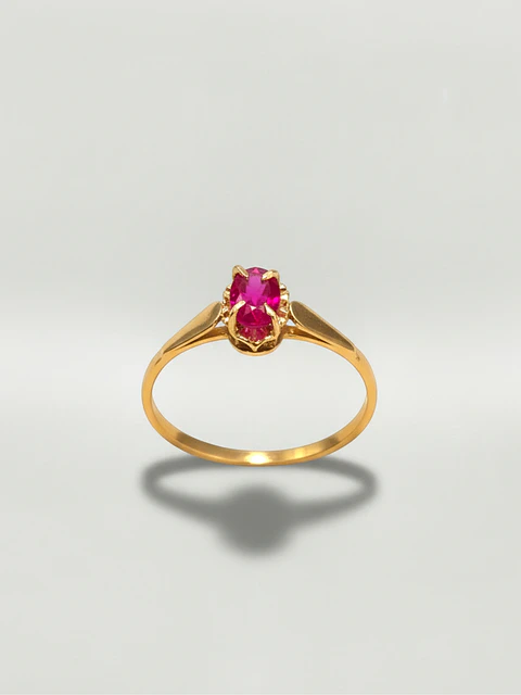 Anillo Chatón Oval Pasión de Rubí Oro 18k