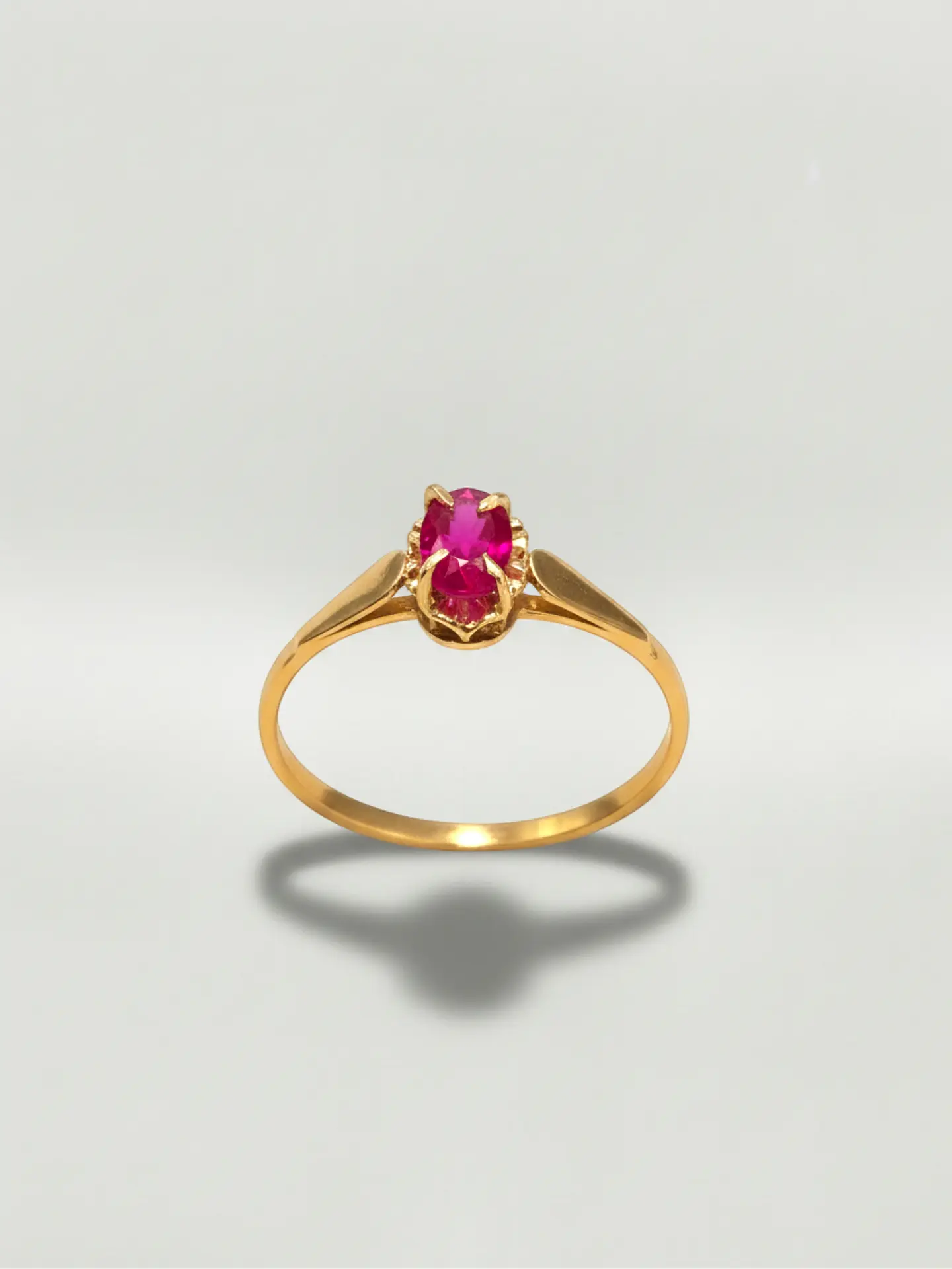 Anillo Chatón Oval Pasión de Rubí Oro 18k 1