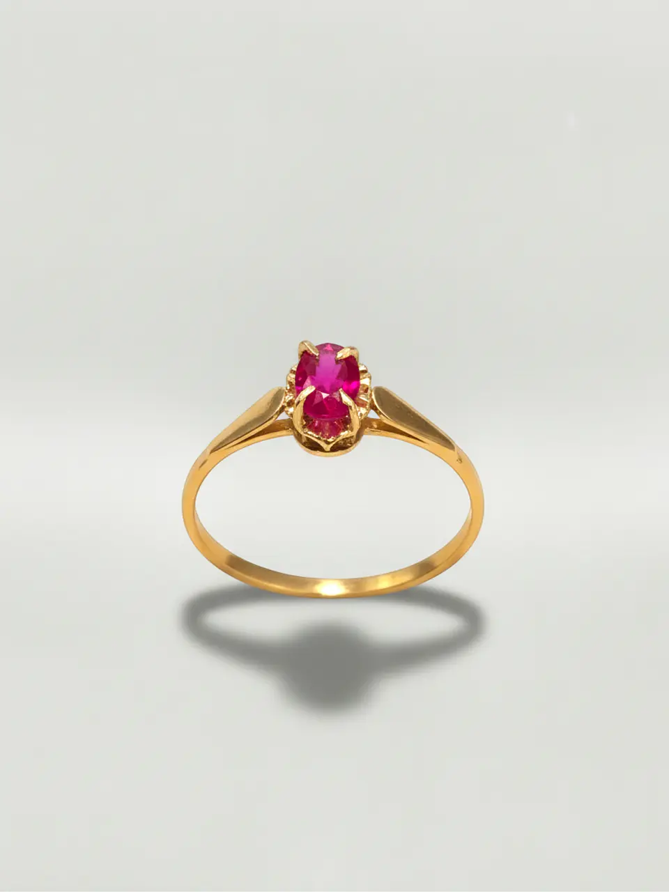 Anillo Chatón Oval Pasión de Rubí Oro 18k 1