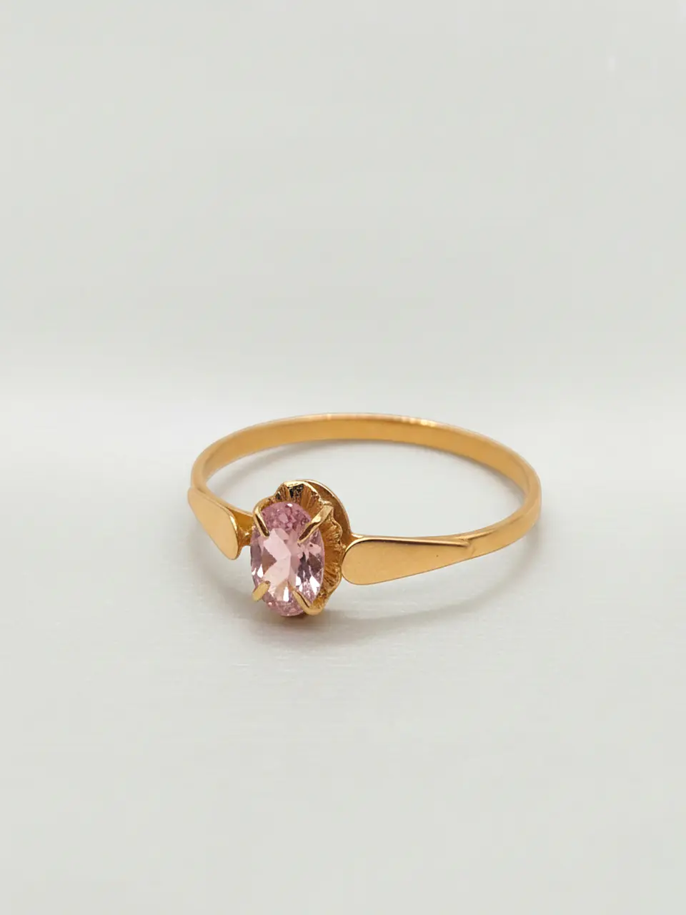 Anillo Chatón Oval Rosa de Francia Oro 18k 4
