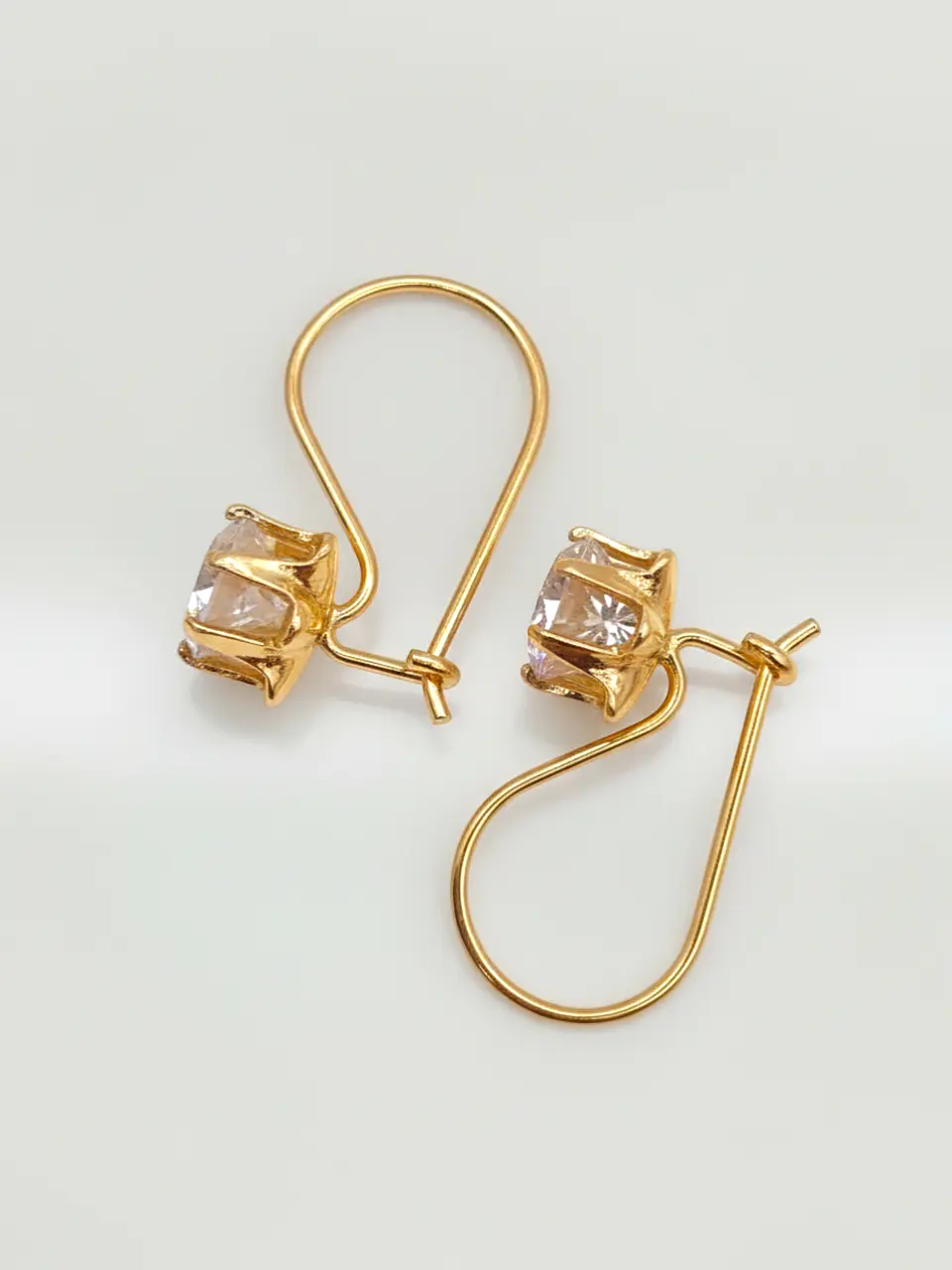 Aros Chatón Italiano Resplandor Circón Oro 18k 4