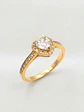 Anillo Medio Cintillo Corazón de Circón Oro 18k - Miniatura 4