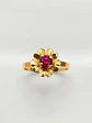 Anillo Flor de Rubí Pasión Oro 18k - Miniatura 5
