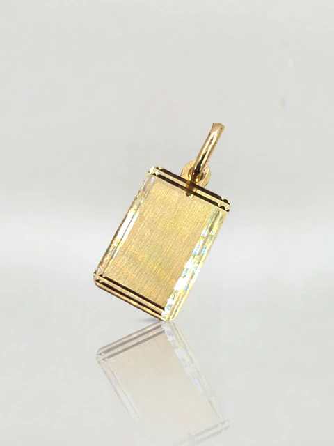 Colgante Placa Bisel Identidad Oro 18k