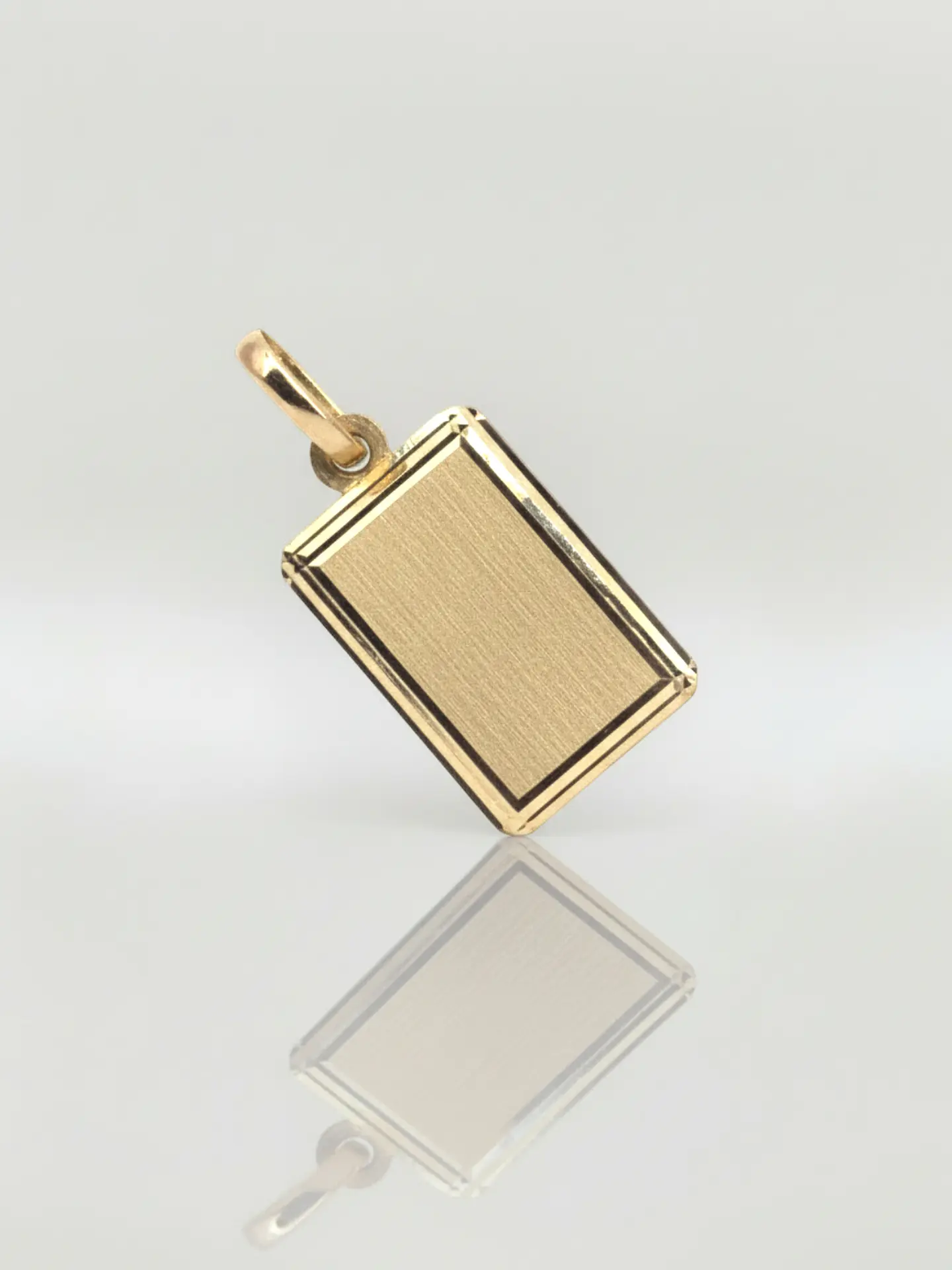 Colgante Placa Bisel Identidad Oro 18k 3