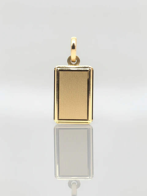 Colgante Placa Bisel Identidad Oro 18k
