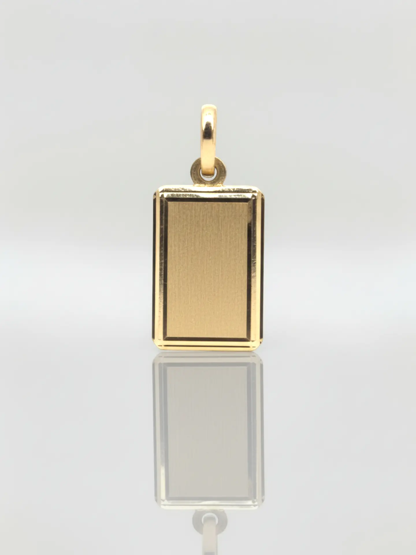Colgante Placa Bisel Identidad Oro 18k 1