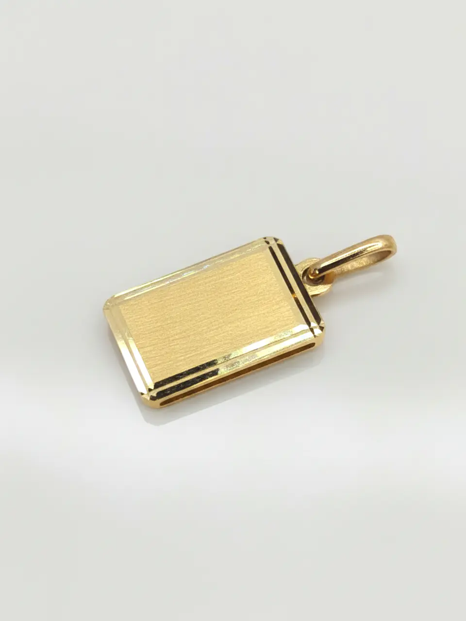 Colgante Placa Bisel Identidad Oro 18k 4