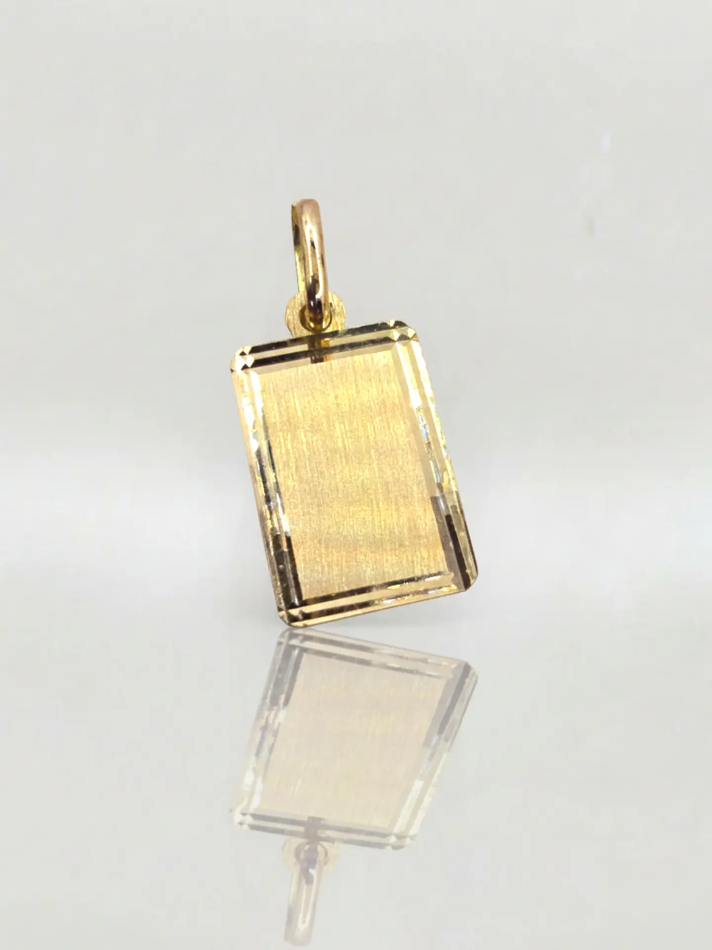 Colgante Placa Bisel Identidad Oro 18k 5