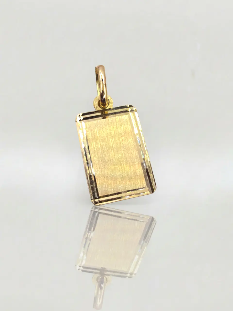Colgante Placa Bisel Identidad Oro 18k 5