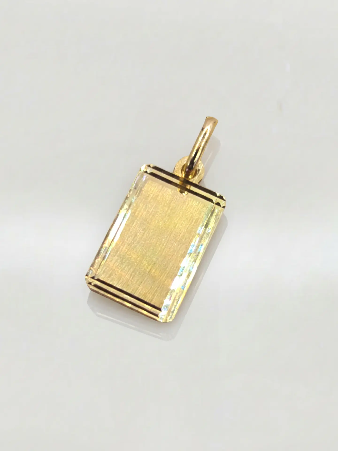 Colgante Placa Bisel Identidad Oro 18k 6
