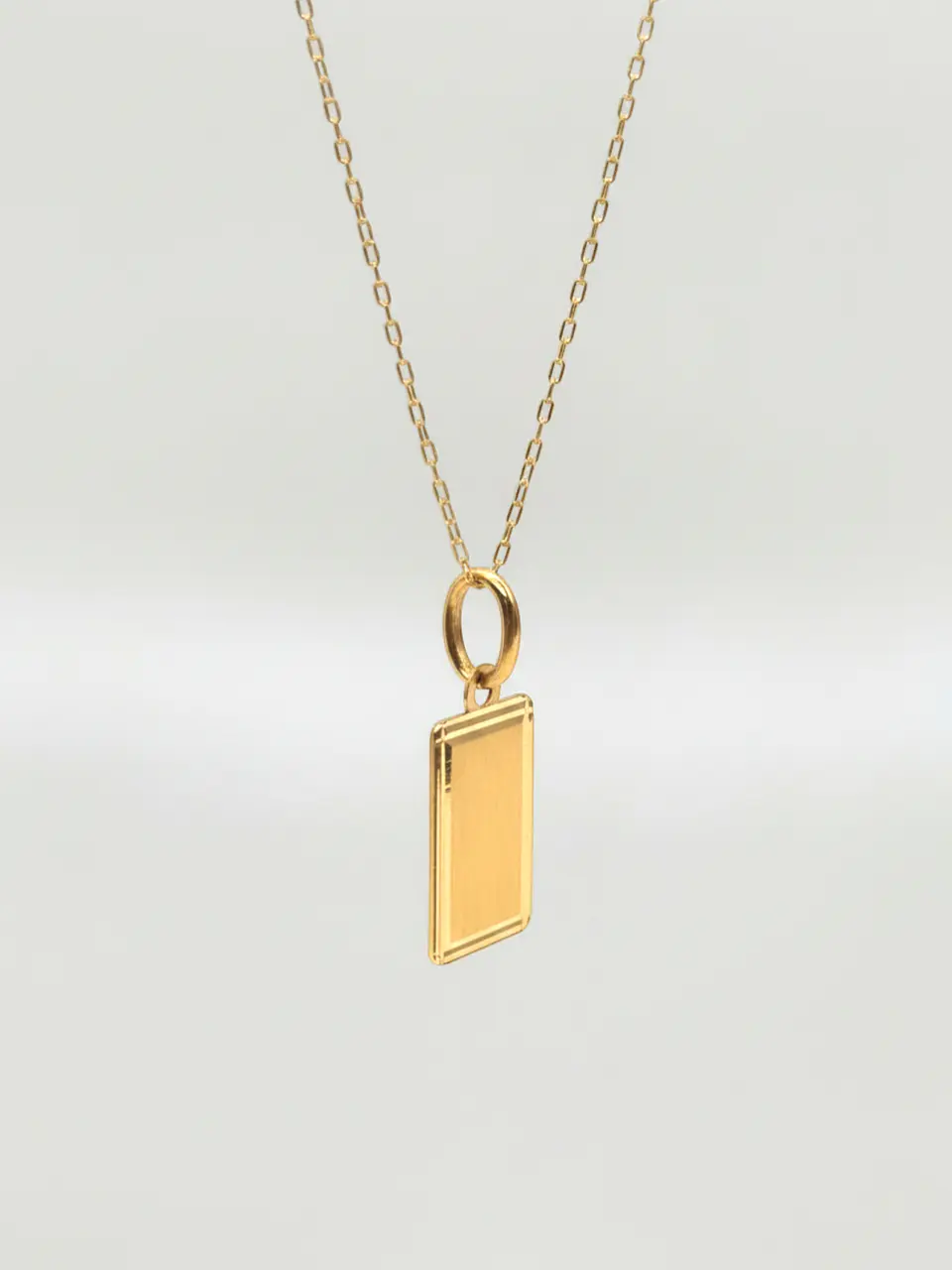 Cadena Identidad con Placa Bisel Oro 18k 4
