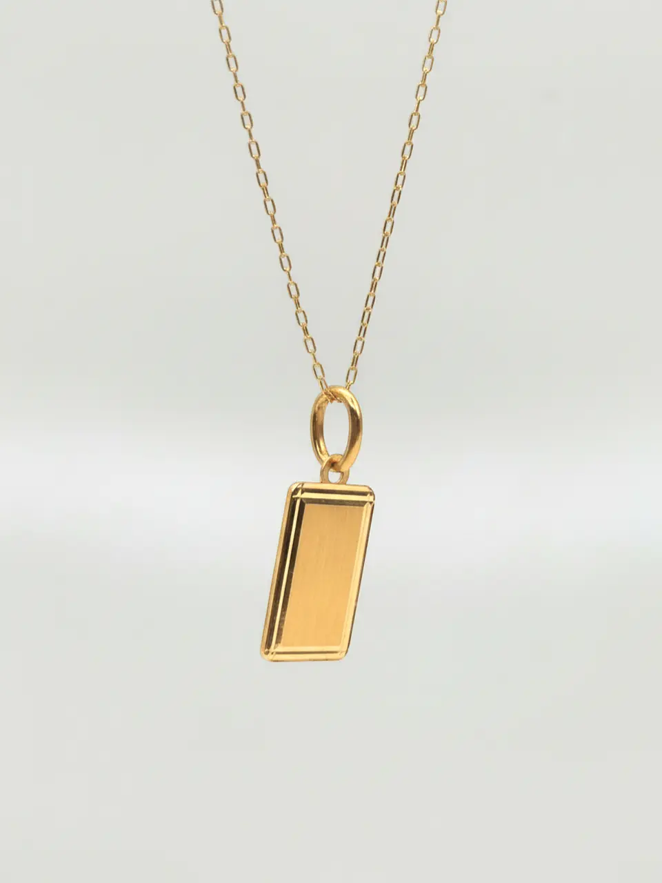 Cadena Identidad con Placa Bisel Oro 18k 5