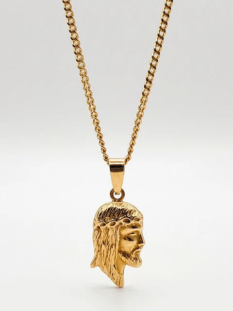 Conjunto Cadena Grumete y Cristo Fe Eterna Oro 18k