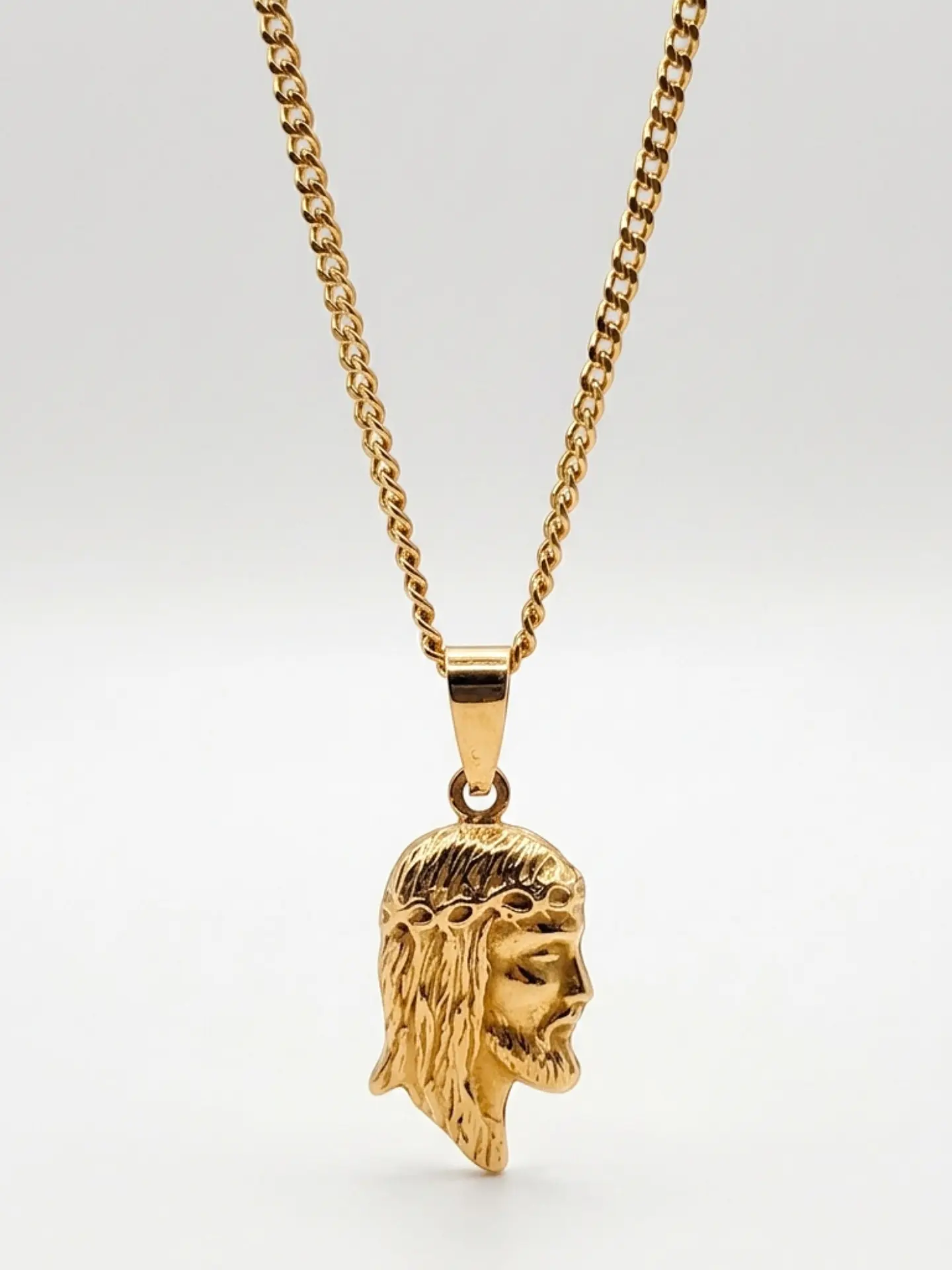 Conjunto Cadena Grumete y Cristo Fe Eterna Oro 18k 1