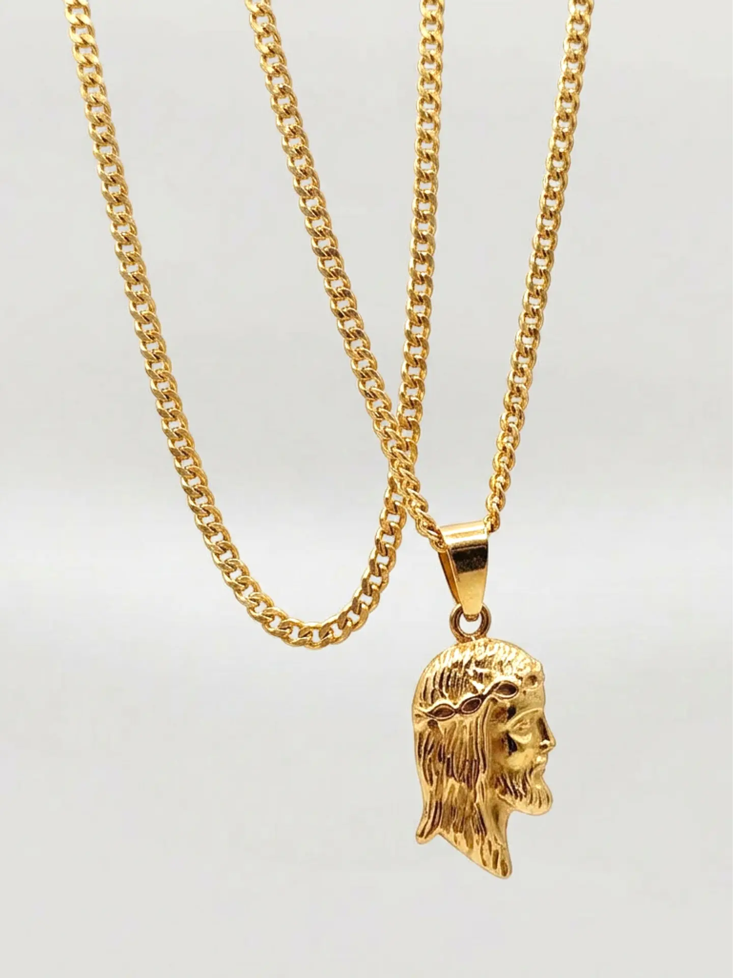 Conjunto Cadena Grumete y Cristo Fe Eterna Oro 18k 3