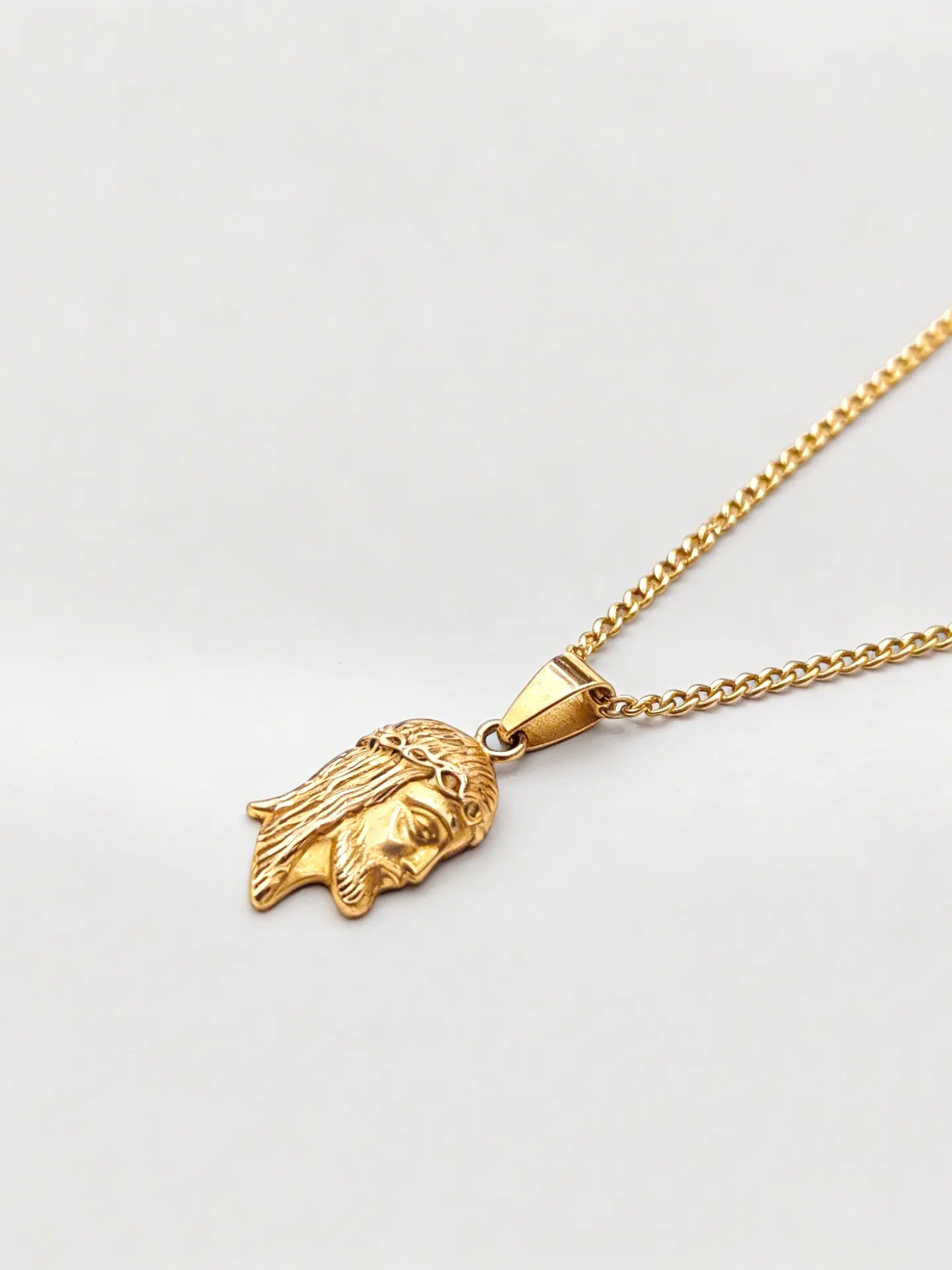 Conjunto Cadena Grumete y Cristo Fe Eterna Oro 18k 4