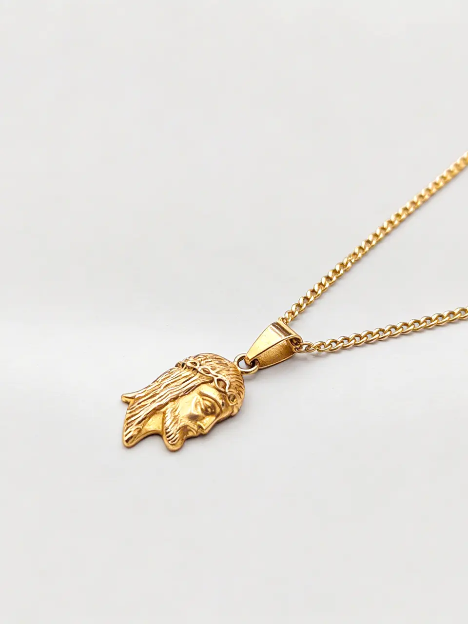 Conjunto Cadena Grumete y Cristo Fe Eterna Oro 18k 4