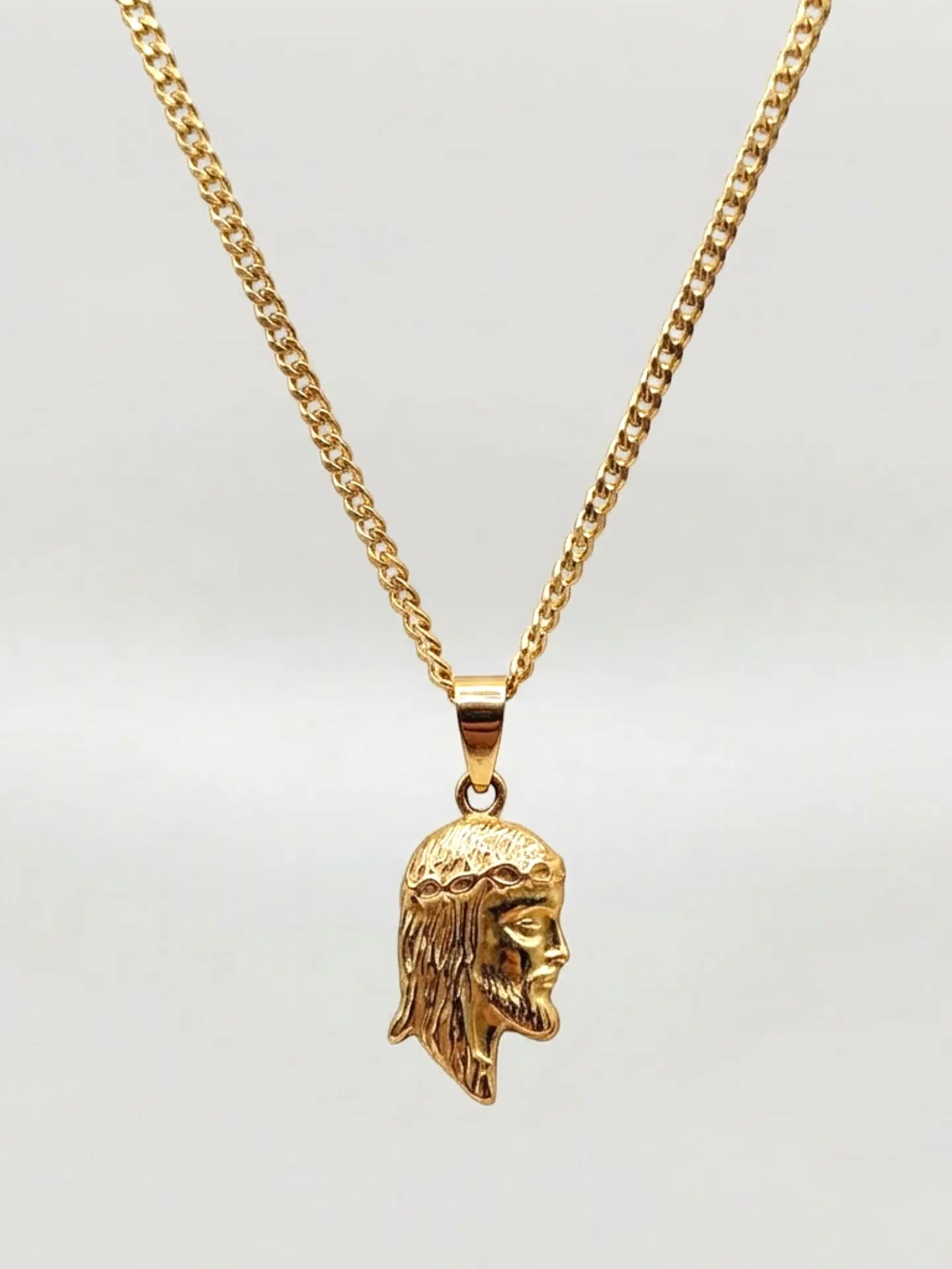 Conjunto Cadena Grumete y Cristo Fe Eterna Oro 18k 5