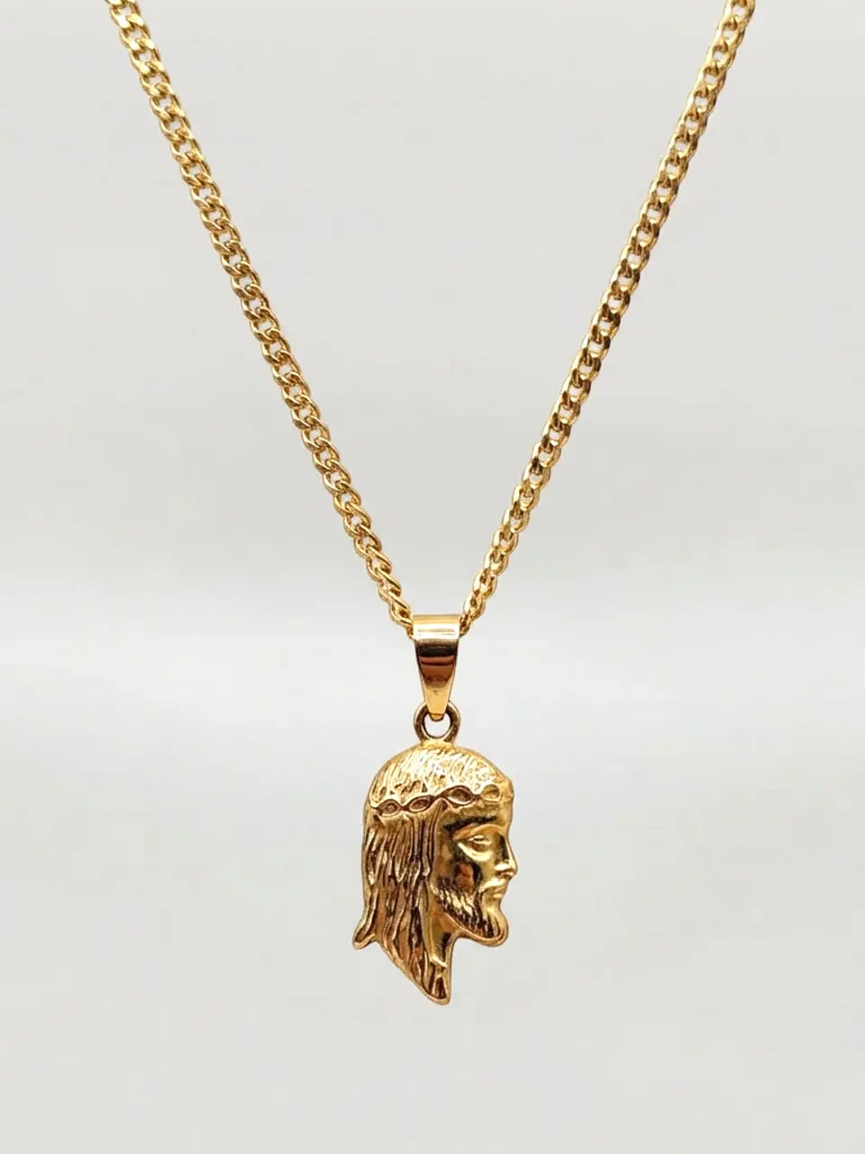 Conjunto Cadena Grumete y Cristo Fe Eterna Oro 18k 5