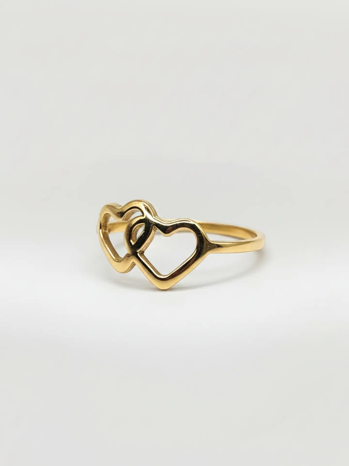 Anillo Almas Gemelas Doble Corazón Oro 18k 2