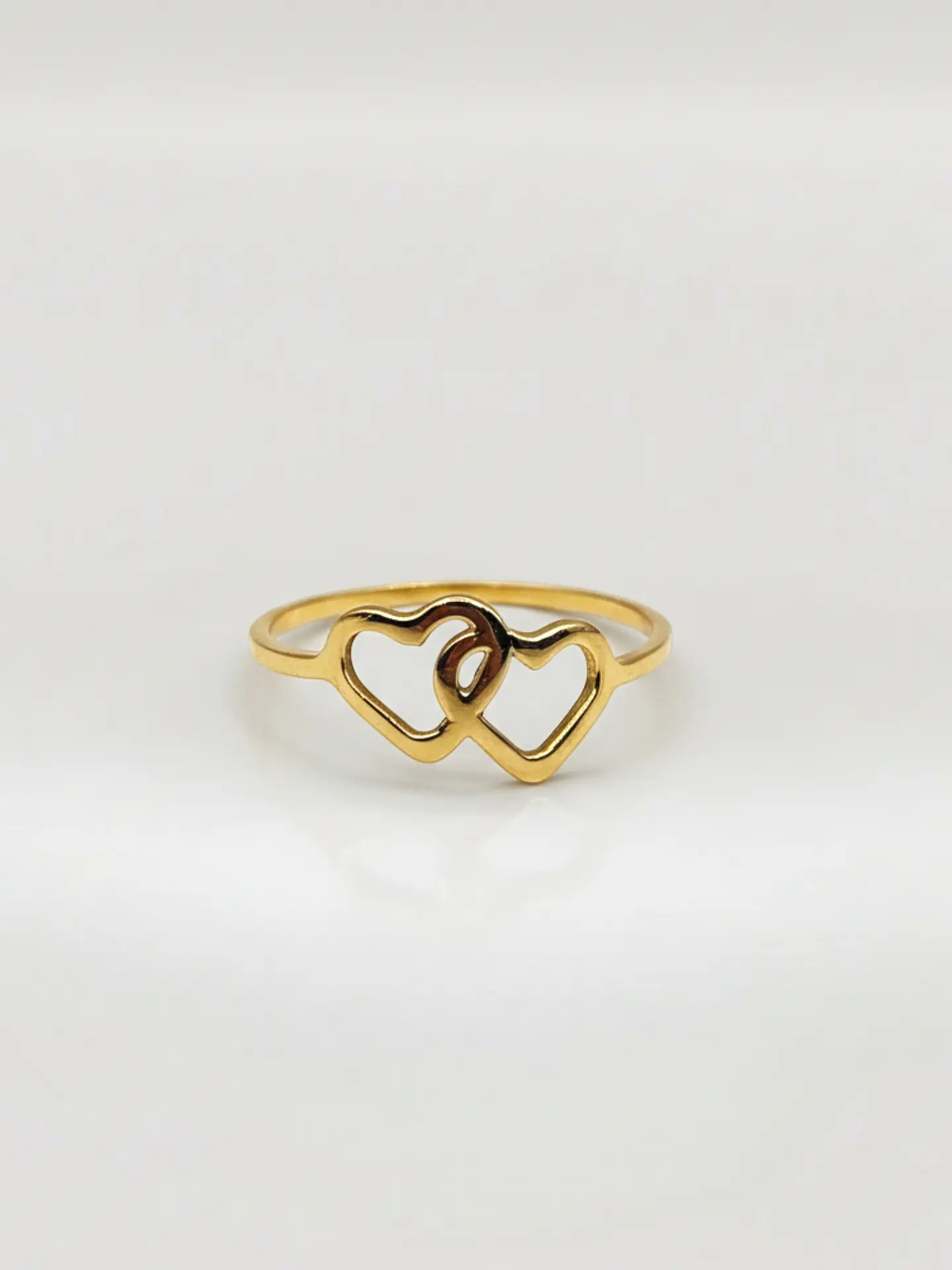 Anillo Almas Gemelas Doble Corazón Oro 18k 1