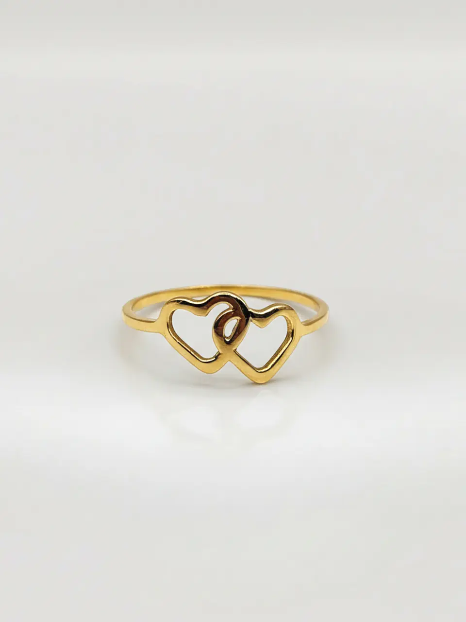 Anillo Almas Gemelas Doble Corazón Oro 18k 1