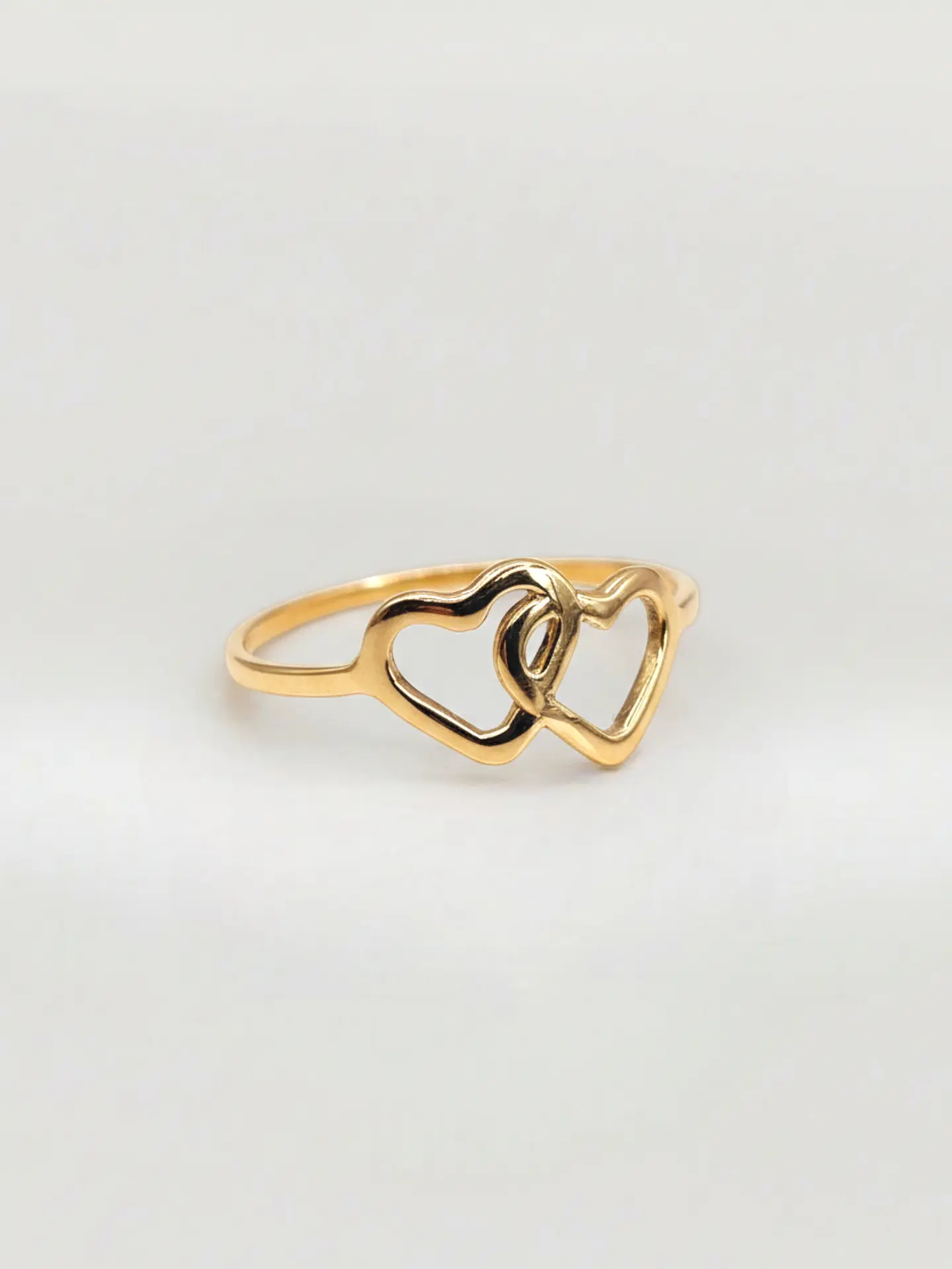 Anillo Almas Gemelas Doble Corazón Oro 18k 3