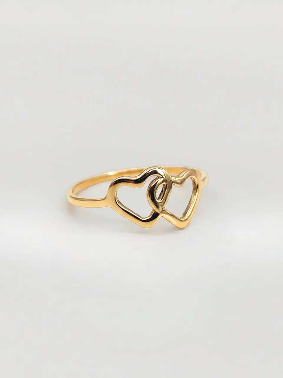 Anillo Almas Gemelas Doble Corazón Oro 18k 3