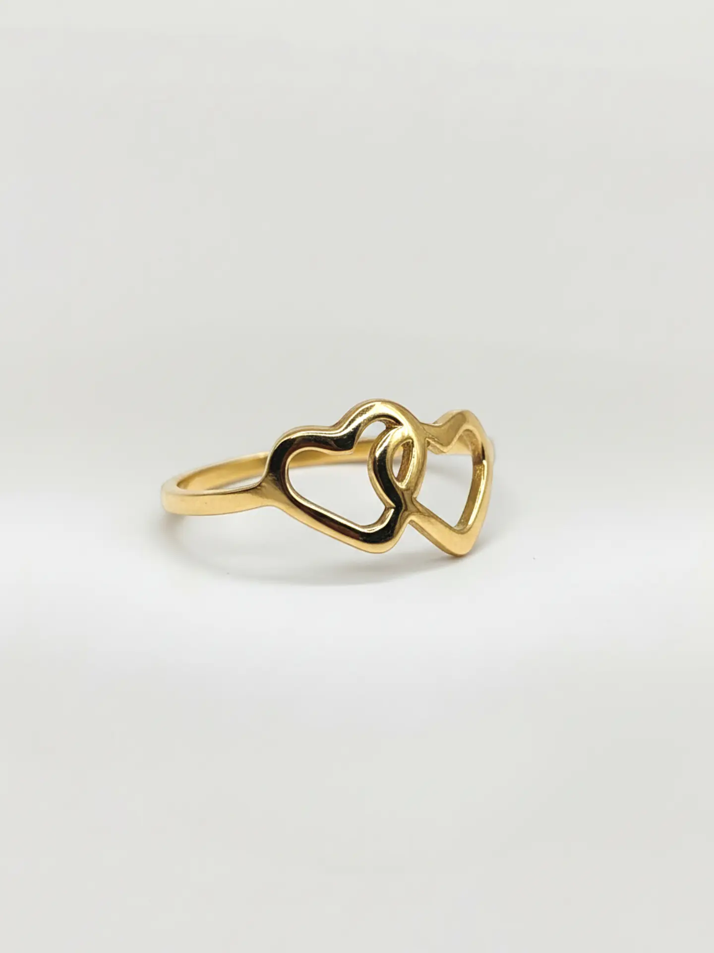 Anillo Almas Gemelas Doble Corazón Oro 18k 4