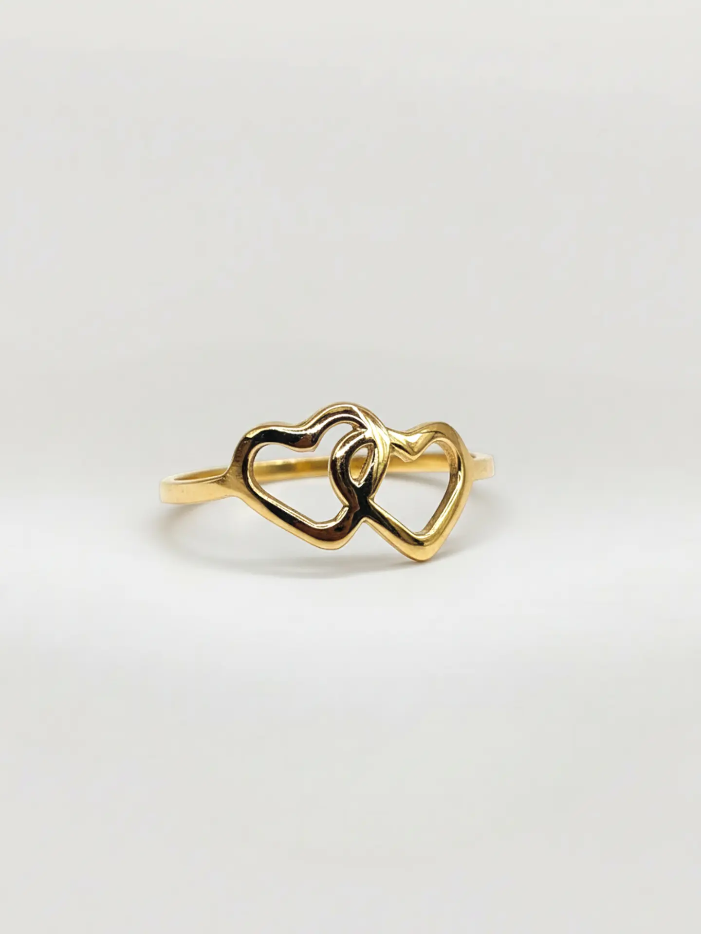 Anillo Almas Gemelas Doble Corazón Oro 18k 5