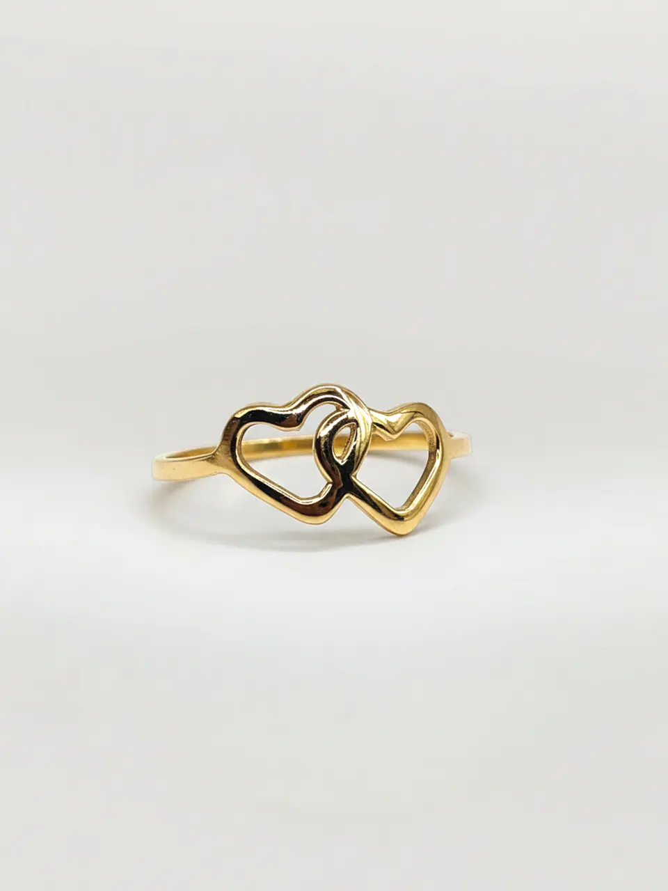 Anillo Almas Gemelas Doble Corazón Oro 18k 5