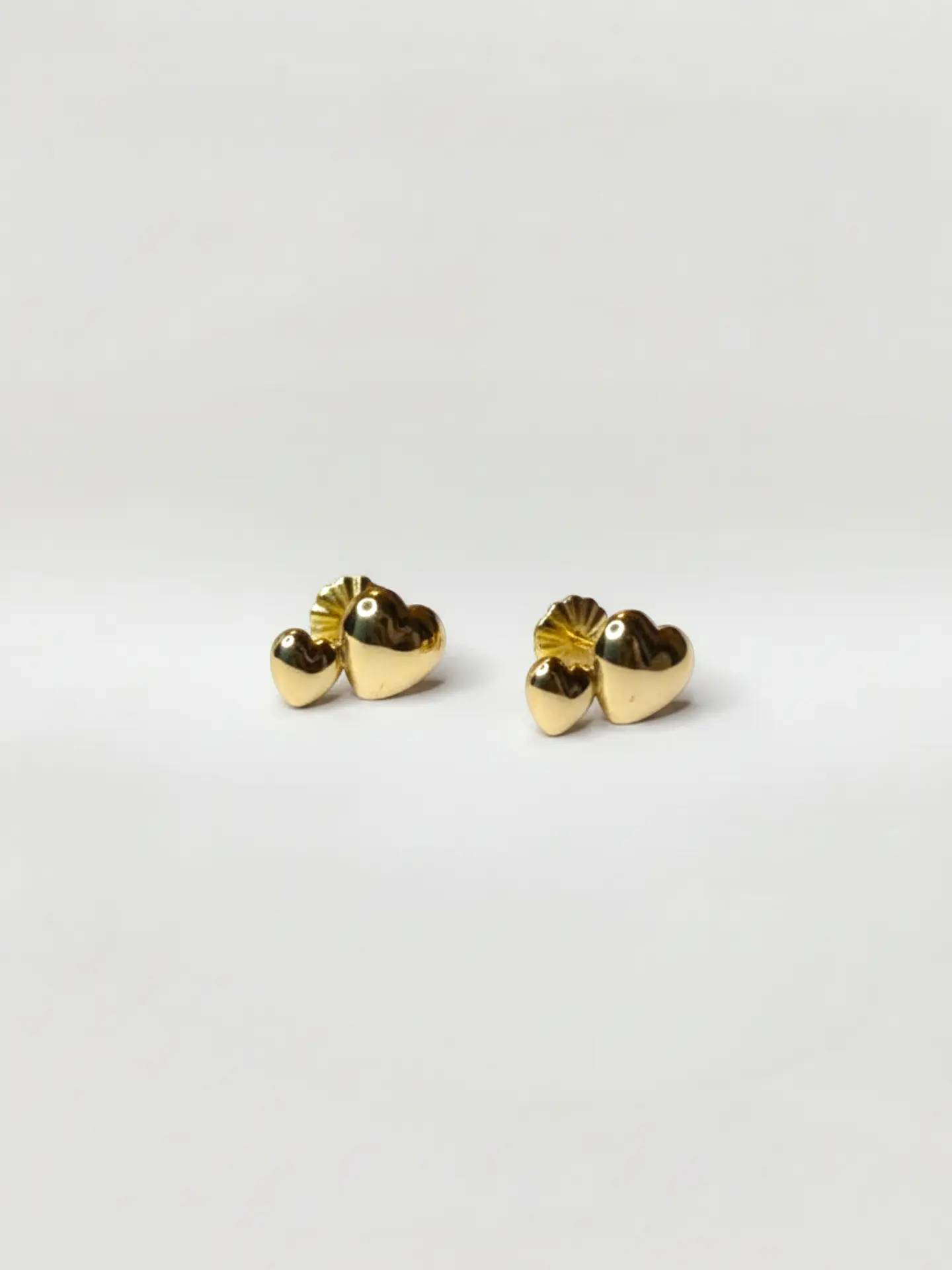 Aros Corazón Dual con Cierre Seguro Oro 18k 2