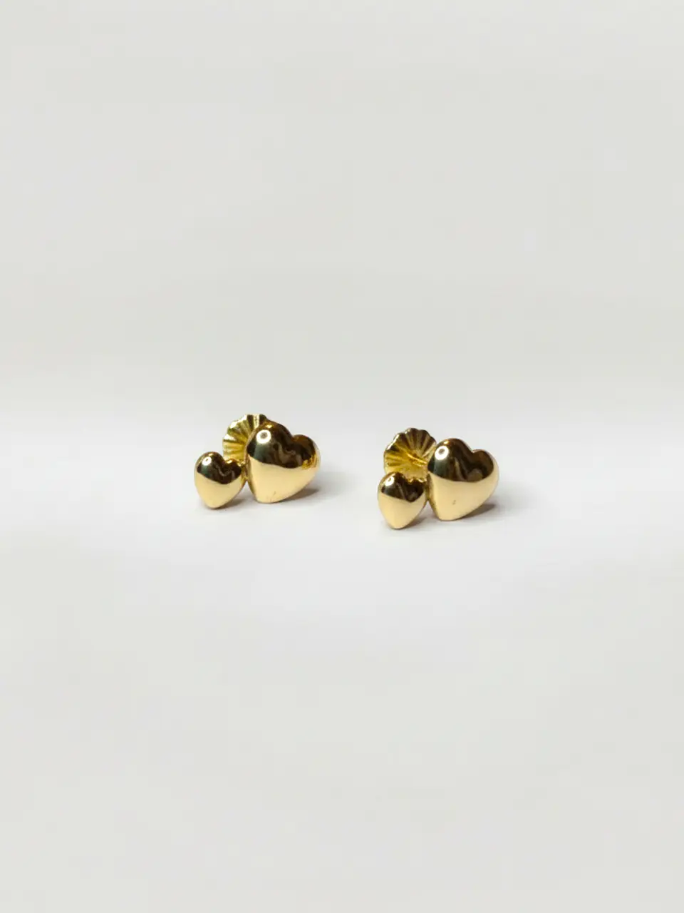 Aros Corazón Dual con Cierre Seguro Oro 18k 2