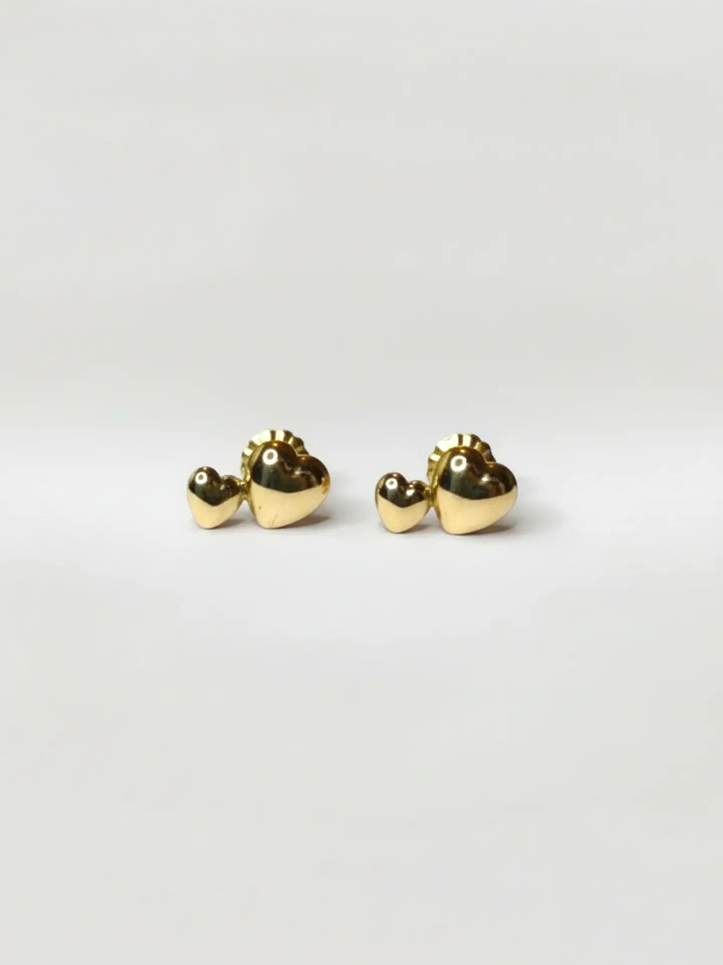 Aros Corazón Dual con Cierre Seguro Oro 18k 3