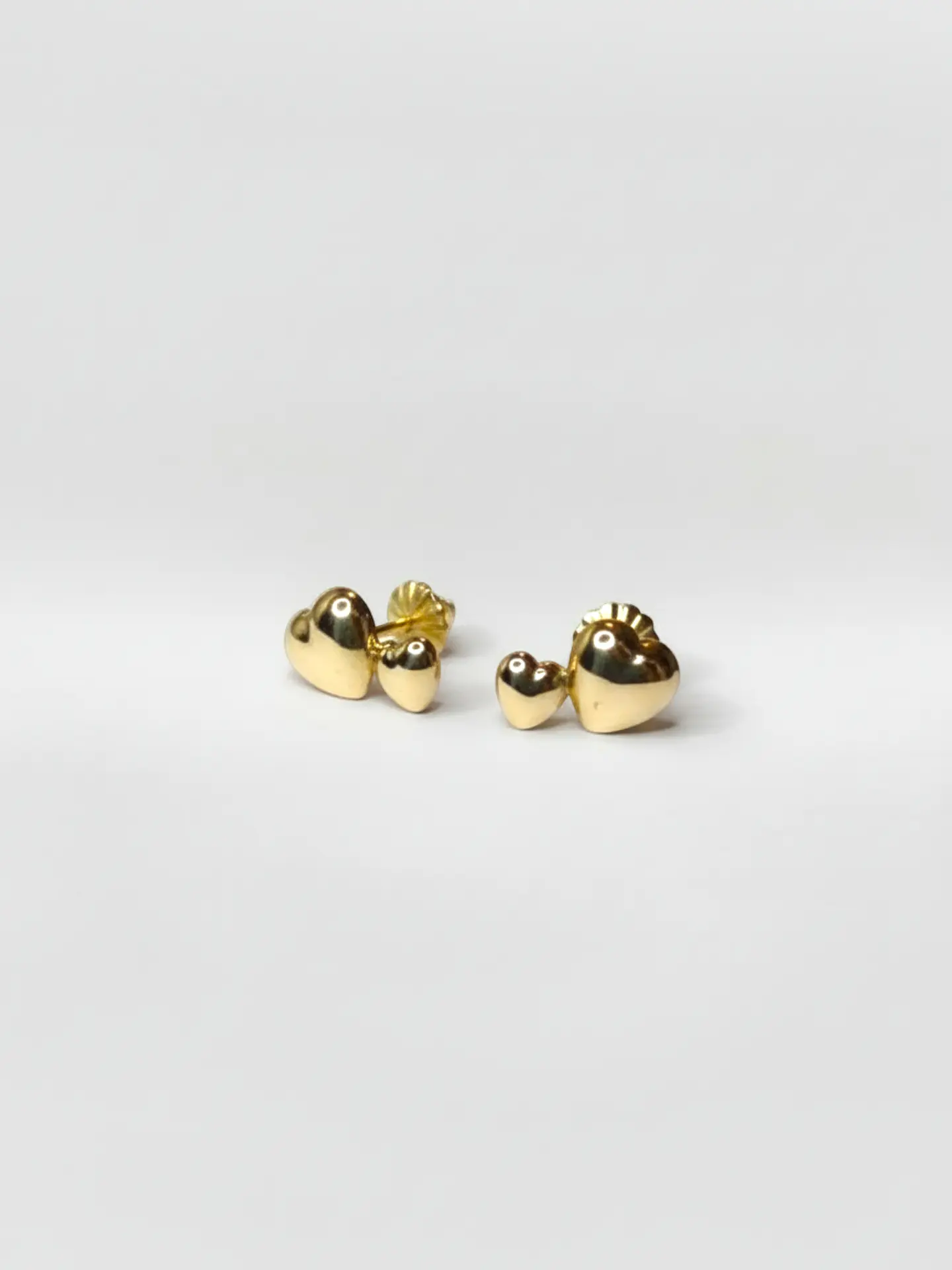 Aros Corazón Dual con Cierre Seguro Oro 18k 4