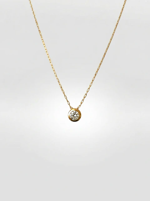 Cadena Fulgor Continuo con Punto de Luz Circón Oro 18k