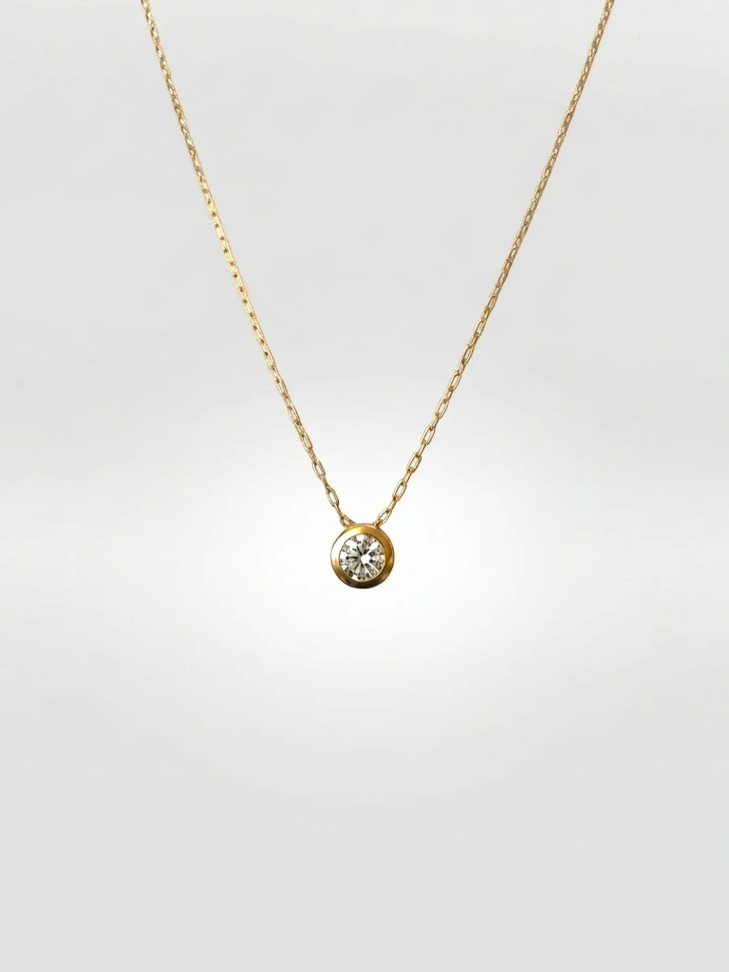 Cadena Fulgor Continuo con Punto de Luz Circón Oro 18k 1